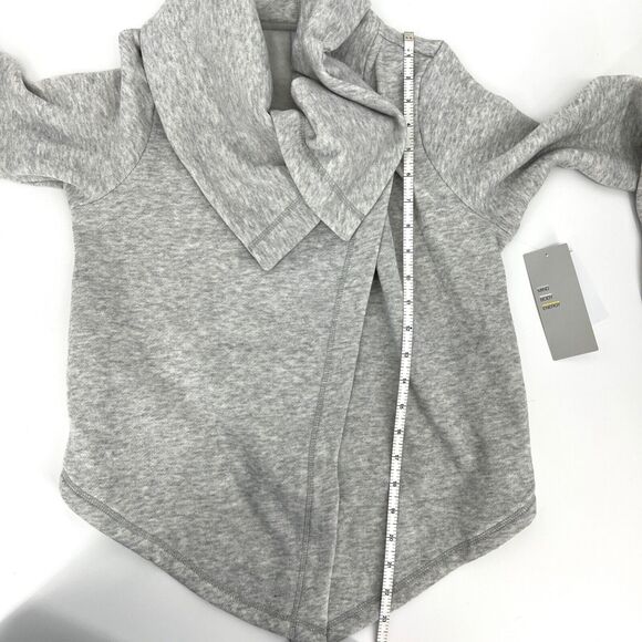 Z by Zella Girls Shooting Star Drape Collar Cardigan Grey Light Heather L 10-12 - Picture 6 of 9
